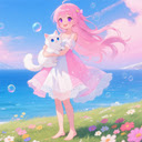 Pink Anime Girl Eye Care Theme  screen for extension Chrome web store in OffiDocs Chromium