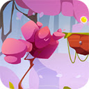 Pink forest game background floating platforms  screen for extension Chrome web store in OffiDocs Chromium