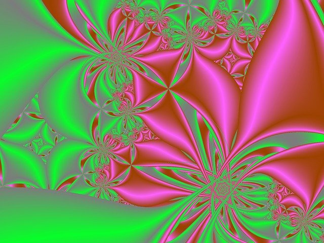 Free download Pink Green Fractal -  free illustration to be edited with GIMP free online image editor