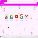Pink hearts theme  screen for extension Chrome web store in OffiDocs Chromium