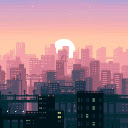 Pixel City  screen for extension Chrome web store in OffiDocs Chromium