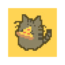 Pixel Pusheen  screen for extension Chrome web store in OffiDocs Chromium