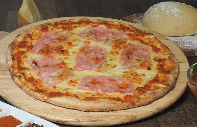 Free download Pizza Italian Ham -  free photo or picture to be edited with GIMP online image editor
