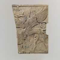 Free download Plaque with a striding ram-headed, winged sphinx wearing an atef crown free photo or picture to be edited with GIMP online image editor