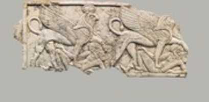 Free download Plaque with two winged sphinxes, each trampling a fallen Asiatic free photo or picture to be edited with GIMP online image editor