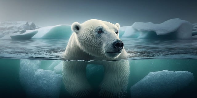 김프 무료 온라인 이미지 편집기로 편집할 북극곰 바다 녹는 얼음 무료 사진 무료 다운로드