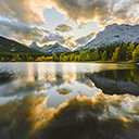 Pond reflecting green trees on the shore  screen for extension Chrome web store in OffiDocs Chromium
