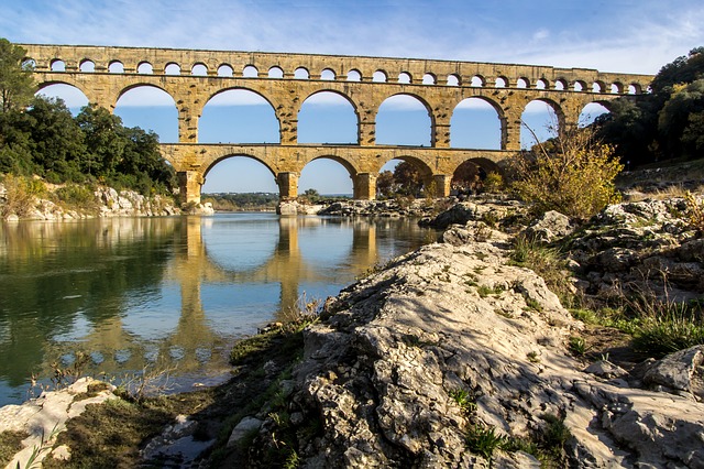 Free download pont du gard france aqueduct bridge free picture to be edited with GIMP free online image editor