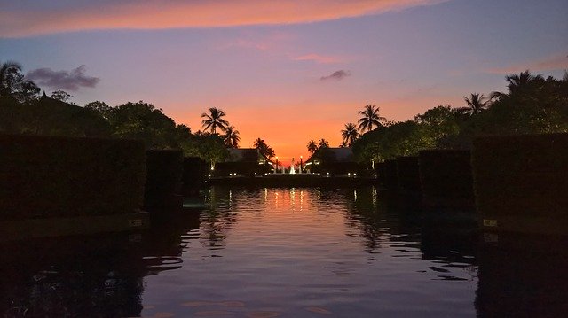 Free download Pool Sunset Reflection -  free photo or picture to be edited with GIMP online image editor