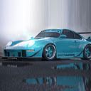 Porsche 993 RWB Blue Live Wallpaper  screen for extension Chrome web store in OffiDocs Chromium