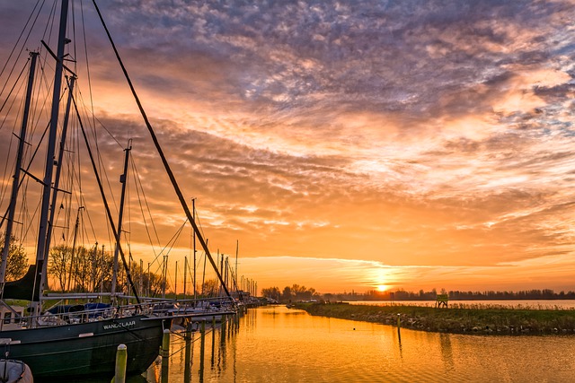 Free download port clouds ships sunset water free picture to be edited with GIMP free online image editor