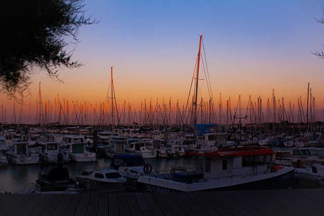 Free download port color dusk boat ocean free picture to be edited with GIMP free online image editor