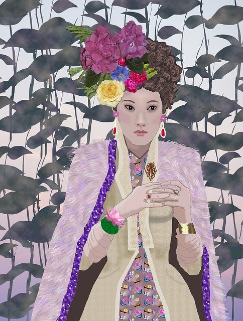 Free download Portrait Chinese Woman Face -  free illustration to be edited with GIMP free online image editor