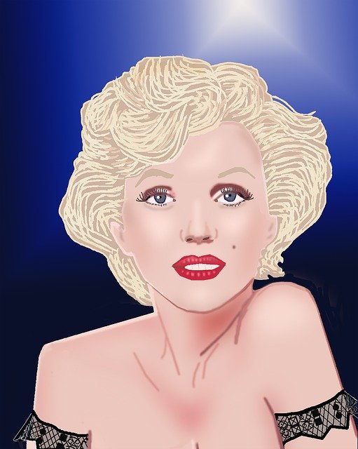 Free download Portrait Marilyn Monroe Glamorous -  free illustration to be edited with GIMP free online image editor