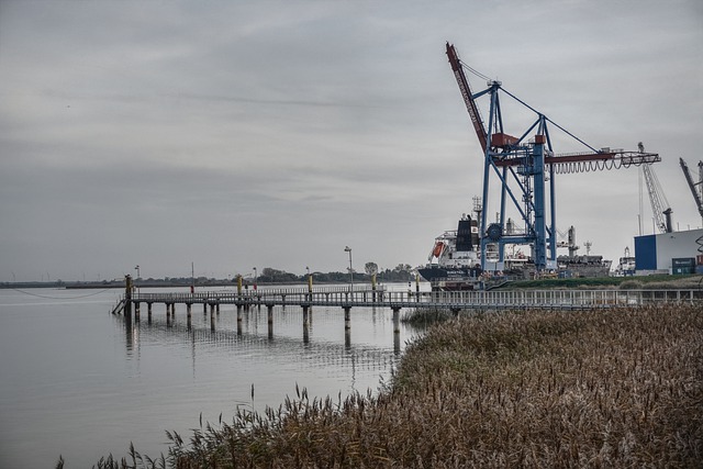 Free download port sea crane lower saxony field free picture to be edited with GIMP free online image editor