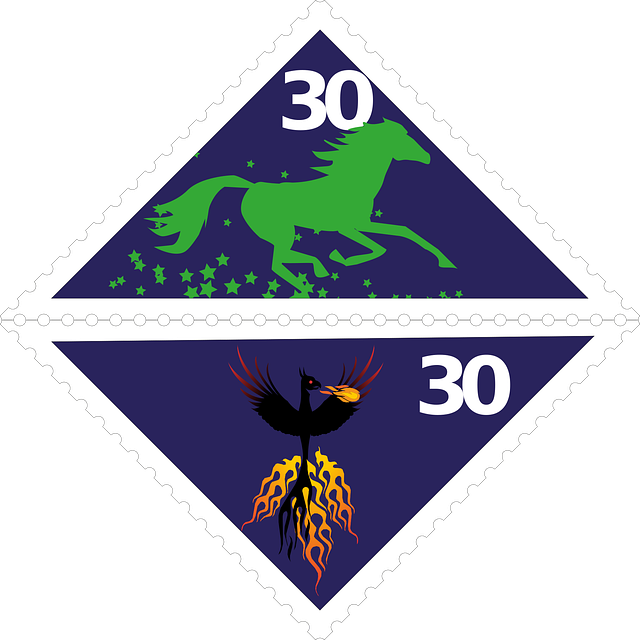 Free download Postage Stamps Unicorn Phoenix - Free vector graphic on Pixabay free illustration to be edited with GIMP free online image editor