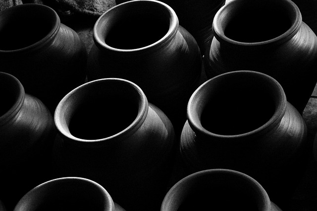 Free download pot clay potter water monochrome free picture to be edited with GIMP free online image editor