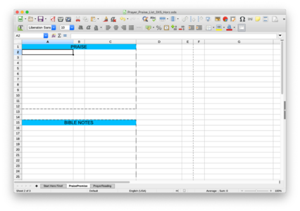 Ücretsiz şablon Dua Övgü Listesi, 3X5 Yatay LibreOffice, OpenOffice, Microsoft Word, Excel, Powerpoint ve Office 365 için geçerlidir