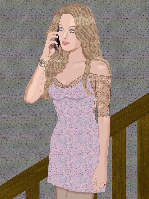 Free download Pretty Woman Stairway Long Hair -  free illustration to be edited with GIMP free online image editor