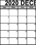 Download grátis Printable December 2020 Calendar Template grátis em Microsoft Word, Excel ou PowerPoint para edição com LibreOffice online ou OpenOffice Desktop online