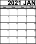 Free download Printable January 2021 Calendar Microsoft Word, Excel or Powerpoint template free to be edited with LibreOffice online or OpenOffice Desktop online