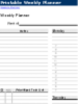 Descargue gratis la plantilla Printable Weekly Planner DOC, XLS o PPT gratis para editar con LibreOffice en línea o OpenOffice Desktop en línea