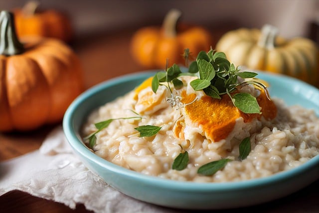 Descargue gratis la imagen gratuita del plato de comida de calabaza con risotto de calabaza para editar con el editor de imágenes en línea gratuito GIMP