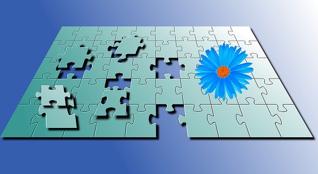 הורדה חינם Puzzle Blue Flower Puzzles - איור חינם לעריכה עם עורך תמונות מקוון בחינם של GIMP