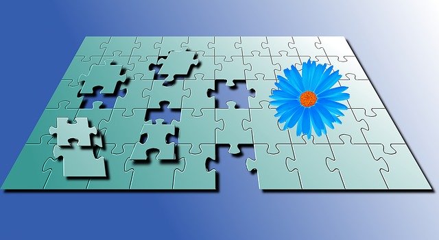 Free download Puzzle Blue Flower Puzzles -  free illustration to be edited with GIMP free online image editor