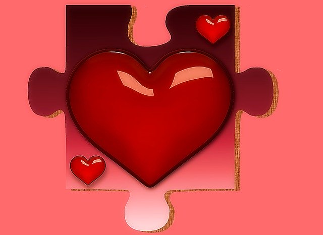 Free download Puzzle Heart Red -  free illustration to be edited with GIMP free online image editor