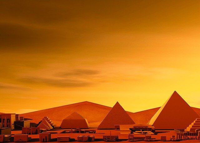 Download grátis Pyramids Desert Egypt ilustração gratuita para ser editada com o editor de imagens online GIMP