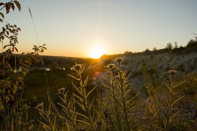 Unduh gratis Quarry Sunset Landscape - foto atau gambar gratis untuk diedit dengan editor gambar online GIMP