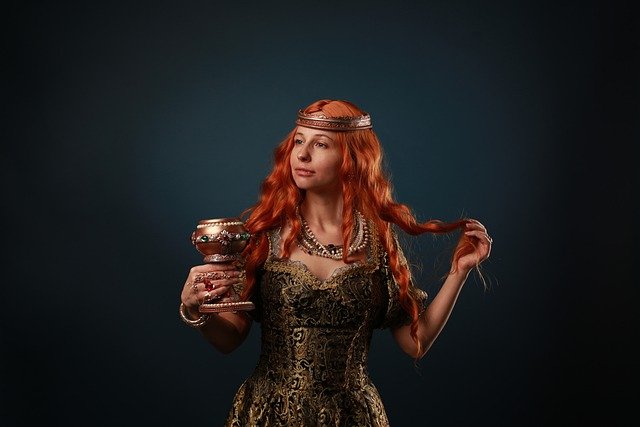 Free download queen cup portrait red hair free picture to be edited with GIMP free online image editor