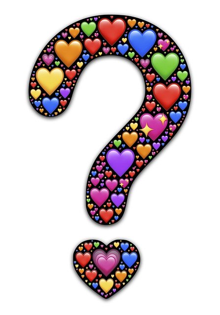 Free download Question Hearts Emoji -  free illustration to be edited with GIMP free online image editor