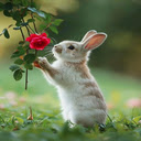 rabbit and rose wallpaper  screen for extension Chrome web store in OffiDocs Chromium