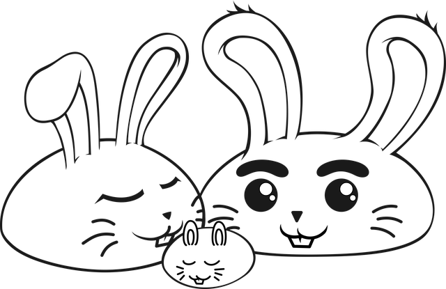 Free download Rabbit Bunny Family -  free illustration to be edited with GIMP free online image editor