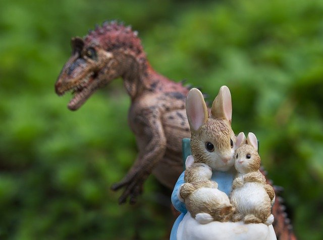 Free download Rabbit Dinosaur Threat -  free photo or picture to be edited with GIMP online image editor