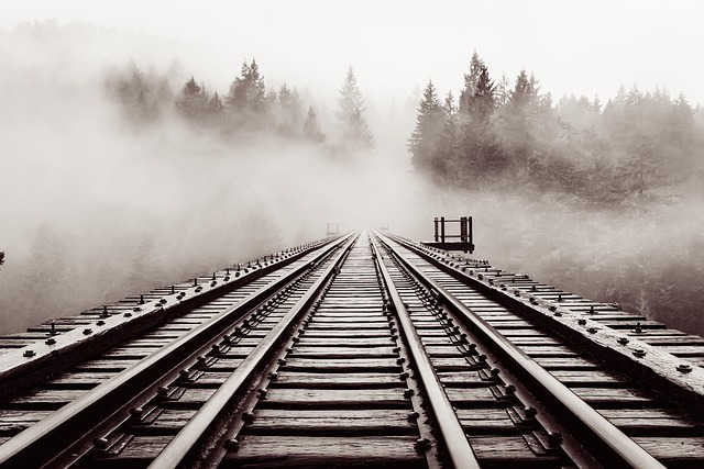 Free download railroad bridge old trestle haze free picture to be edited with GIMP free online image editor