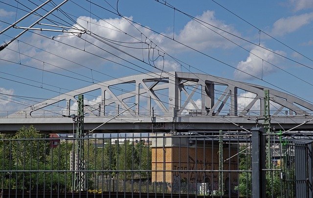 Descarga gratuita Railway Bridge Metal Construction - foto o imagen gratuita para editar con el editor de imágenes en línea GIMP