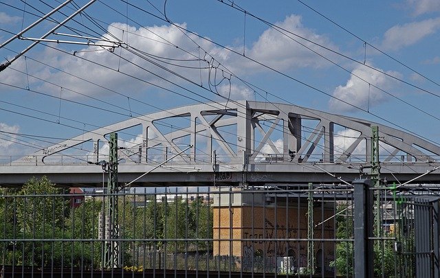 Descărcare gratuită Railway Bridge Metal Construction - fotografie sau imagini gratuite pentru a fi editate cu editorul de imagini online GIMP