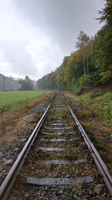 Скачать бесплатно Railway Countryside Rain - бесплатное фото или изображение для редактирования с помощью онлайн-редактора изображений GIMP