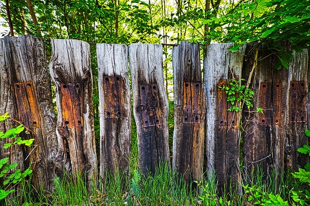 Free download Railway Sleepers Fence -  free photo or picture to be edited with GIMP online image editor