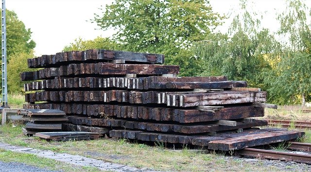 הורדה חינם Railway Sleepers Wood Brown - תמונה או תמונה בחינם לעריכה עם עורך התמונות המקוון GIMP