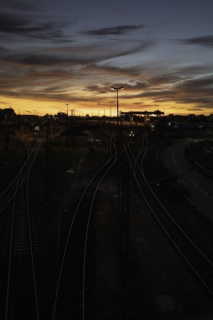 Free picture Railway Station Industry Night -  to be edited by GIMP free image editor by OffiDocs
