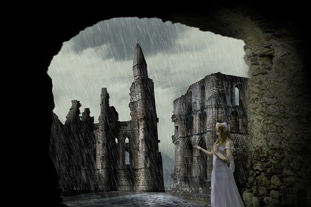 Free download Rain Ruins Storm free illustration to be edited with GIMP online image editor