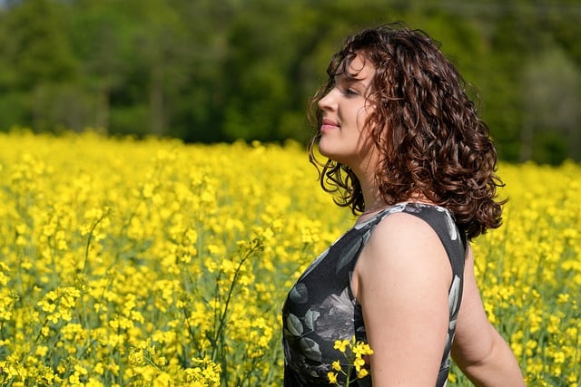 Free download rapeseed field woman portrait free picture to be edited with GIMP free online image editor