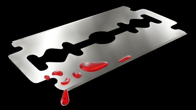 Free download Razor Blade Blood Pain -  free illustration to be edited with GIMP online image editor