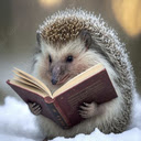 Reading hedgehog wallpaper  screen for extension Chrome web store in OffiDocs Chromium
