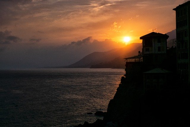 Unduh gratis Recco Sunset Liguria - foto atau gambar gratis untuk diedit dengan editor gambar online GIMP