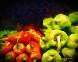 Free download Red and Green Peppers (Digital Oil Painting) free photo or picture to be edited with GIMP online image editor